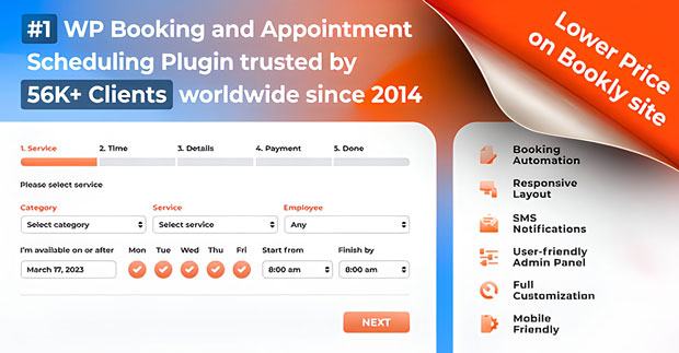Bookly - Booking Calendar WordPress Plugin