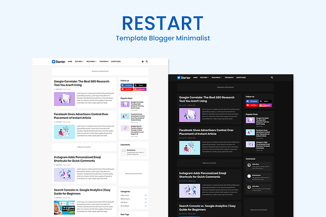 RESTART - Template Blogger Minimalist RESTART - Template Blogger Minimalist