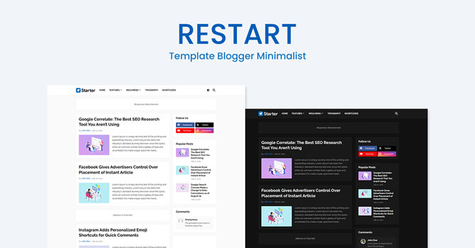 RESTART - Template Blogger Minimalist RESTART - Template Blogger Minimalist