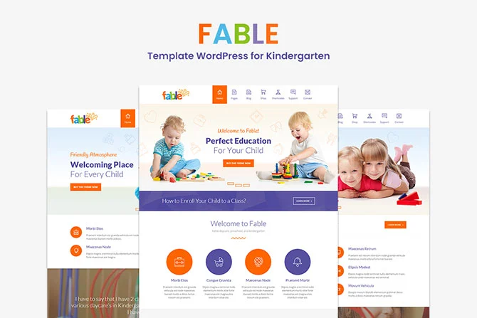 Classic Template WordPress for Kindergarten FABLE – Classic Template WordPress for Kindergarten