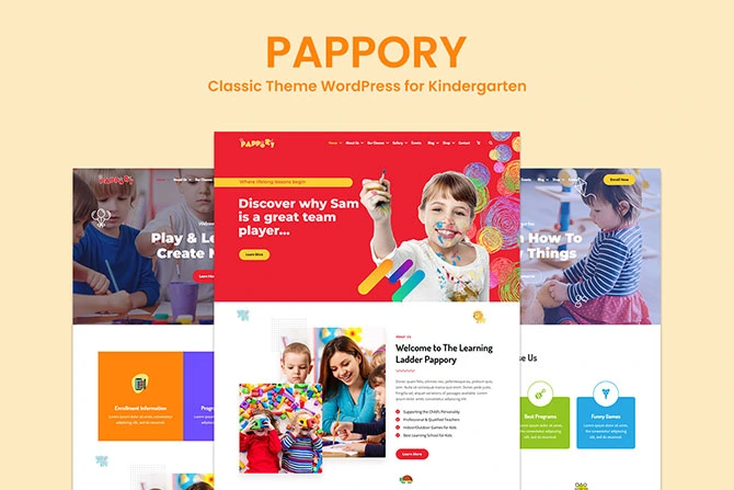 Classic Theme WordPress for Kindergarten