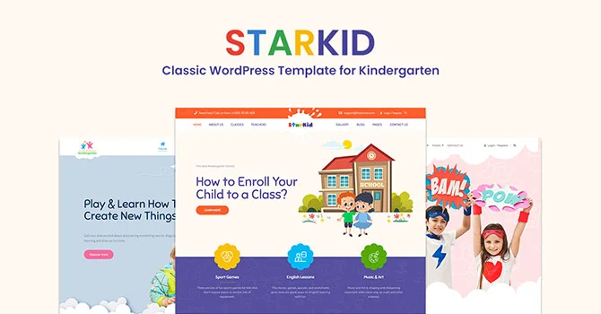 StarKid – Classic WordPress Template for Kindergarten